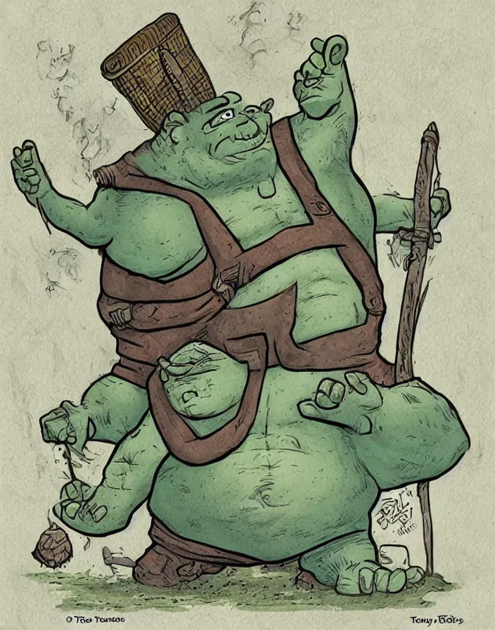 Image similar to cute little ogre, by Tony Diterlizzi