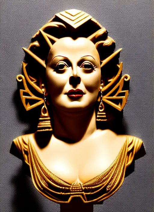 Prompt: high intricate bust of an hedy lamarr carved from wood in baroque style, studio light, maria panfilova, andrea savchenko, mike kime, ludovic plouffe, qi sheng luo, oliver cook, trending on artstation