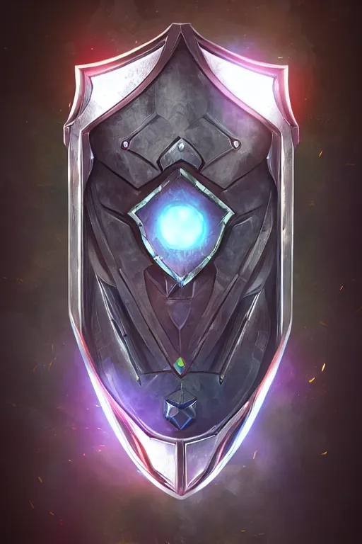 Image similar to shield fantasy epic legends game icon stylized digital illustration radiating a glowing aura global illumination ray tracing hdr fanart arstation by ian pesty and katarzyna da „ bek - chmiel