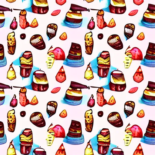 Image similar to repeating pattern seamless. watercolor. icecream, cone, candy minimalism