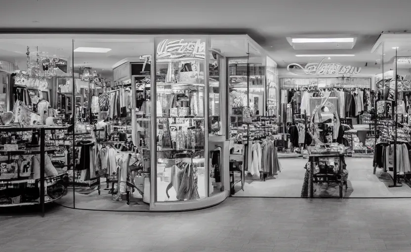 Prompt: retail interior long exposure, exquisite detail, leica noctilux - m 5 0 mm