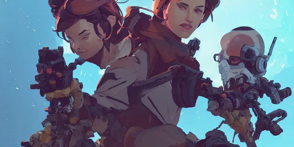 Image similar to surrounded behance hd artstation by jesper ejsing, by rhads, makoto shinkai and lois van baarle, ilya kuvshinov, ossdraws, that looks like it is from borderlands and by feng zhu and loish and laurie greasley, victo ngai, andreas rocha