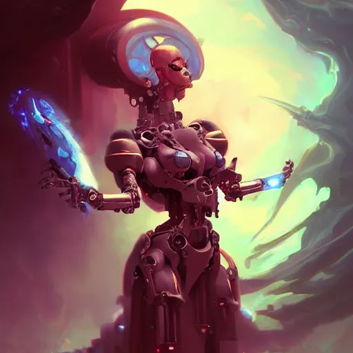 Image similar to a portrait of a beautiful mecha demonic duchess of hell, cyberpunk concept art by pete mohrbacher and wlop and artgerm and josan gonzales, digital art