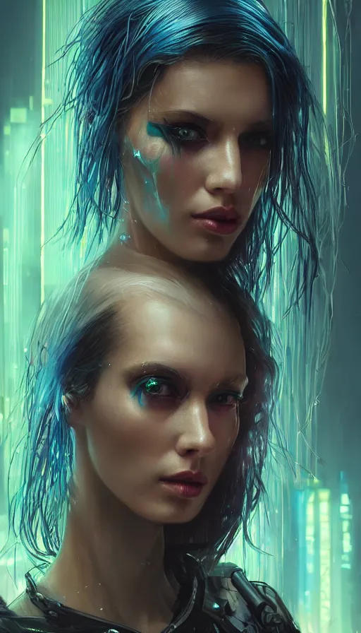 Image similar to cyberpunk, perfectly-centered-Portrait of the most beautiful women on the planet, 80s makeup, professional model, high fashion, sweaty, motherboard, insane, intricate, highly detailed, digital painting, artstation, concept art, smooth, sharp focus, illustration, Unreal Engine 5, 8K, art by artgerm and greg rutkowski and alphonse mucha