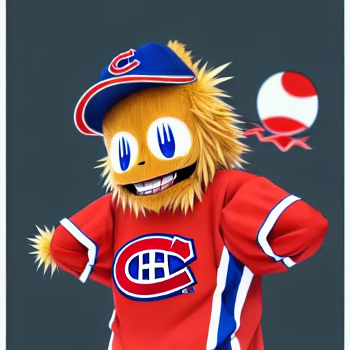 Image similar to anime Portrait of Youppi the Habs Montreal Canadiens Mascot as a very cute powerful and friendly pokemon, highly detailed anime, smooth, sharp focus, dynamic lighting, intricate, trending on ArtStation, illustration pokemon, art by WLOP