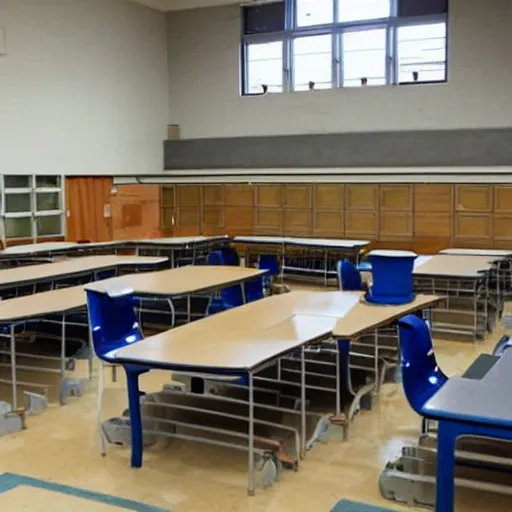 Prompt: a school turned into a prison