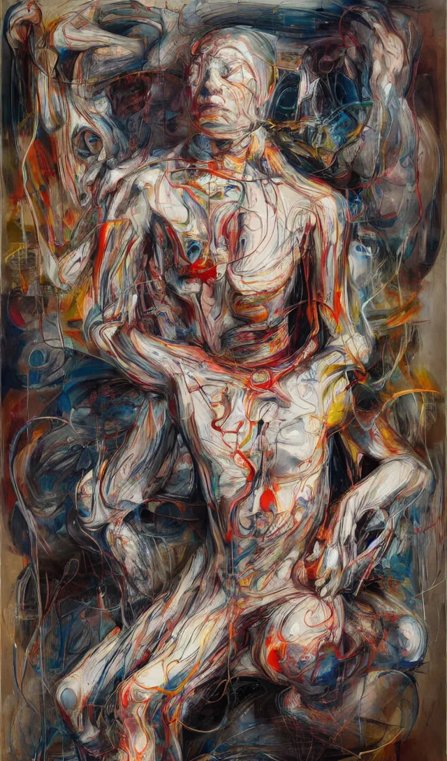 Image similar to it is only with the heart that one can see rightly ; what is essential is invisible to the eye. full body by jenny saville, scifi, neo - gothic, intricate, rich deep colors. part by james jean, part by adrian ghenie and gerhard richter.