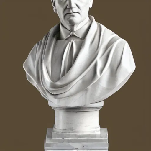 Image similar to marble bust of Joe Biden wearing a toga