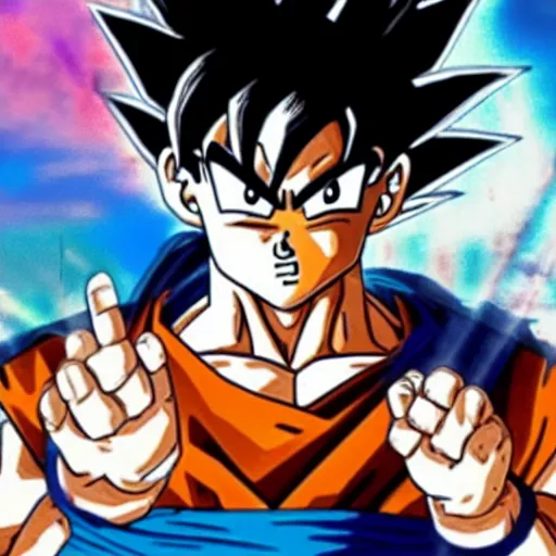 Prompt: goku giving the middle finger