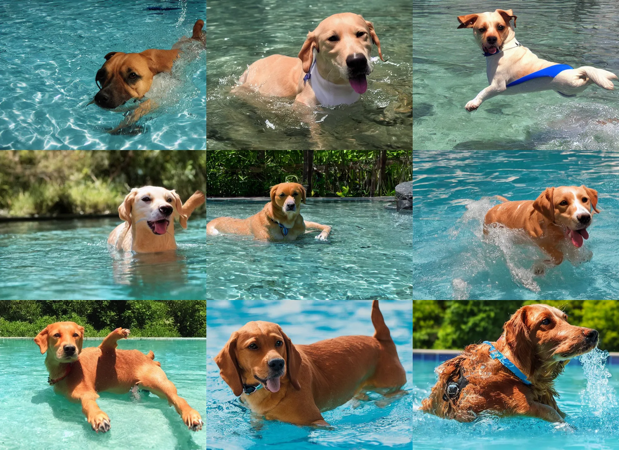 Prompt: swimming dog