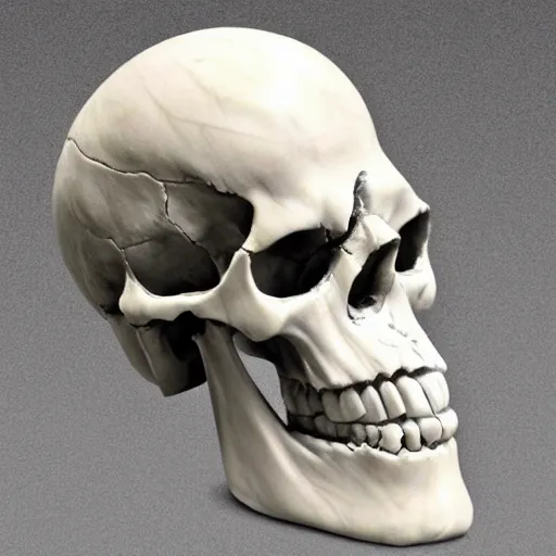 Image similar to skull statue made out of marble and lightning