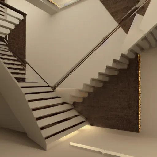 Prompt: staircase with material cookie