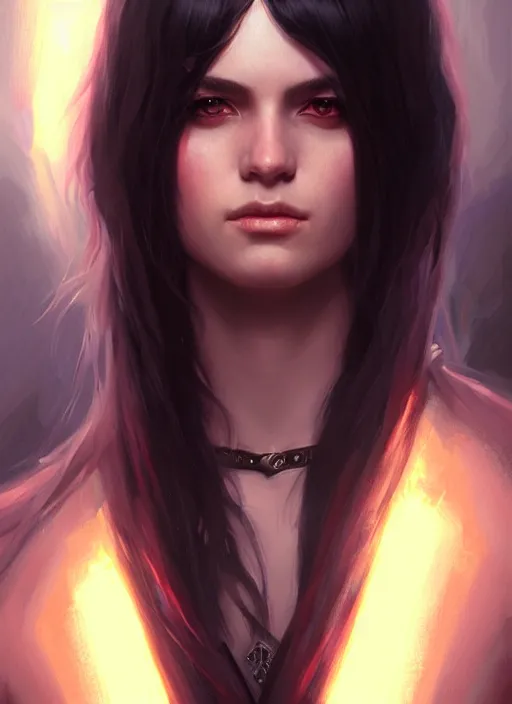 Image similar to a _ fantasy _ style _ portrait _ painting _ of young adult, black fringe hair, round face, rpg dnd oil _ painting _ unreal _ 5 _ daz. _ rpg _ portrait _ extremely _ detailed _ artgerm _ greg _ rutkowski _ greg