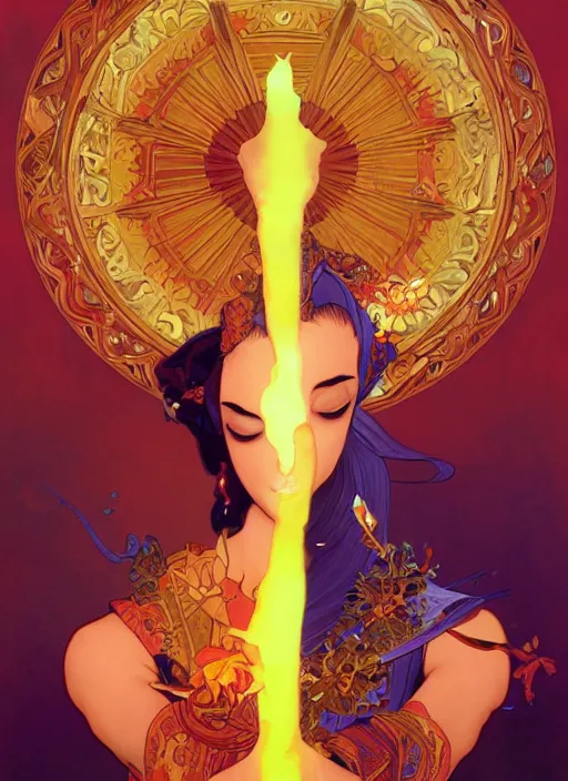 Image similar to symmetry! portrait of aladdin, orange spike aura in motion, floating pieces, painted art by tsuyoshi nagano, greg rutkowski, artgerm, alphonse mucha, spike painting