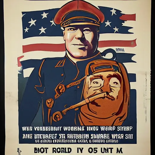 Prompt: world War 1 poster of shrek recruit