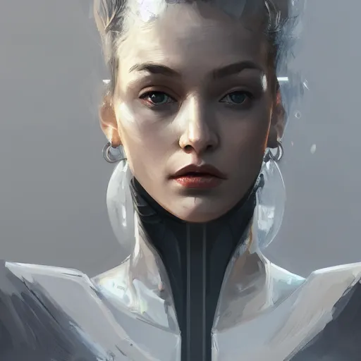 Image similar to concept art by jama jurabaev, millionaire technocrat, science fiction, trending on artstation, high quality, brush stroke, portrait, symmetry, sparths, andree wallin, edvige faini, balaskas