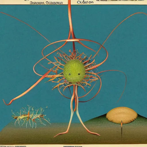 Prompt: Xiphosura, scientific depiction, Textbook Illustration in clolour, 1982