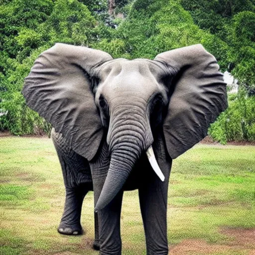 Image similar to an elephant wearing a VR headset on its head.