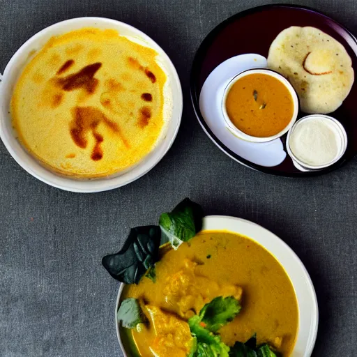 Prompt: appam and kadala curry