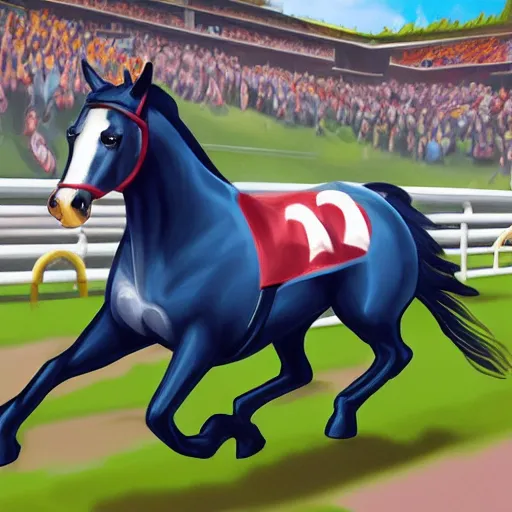 Prompt: Rival stars horse racing new feature, Cat Jockeys, concept art