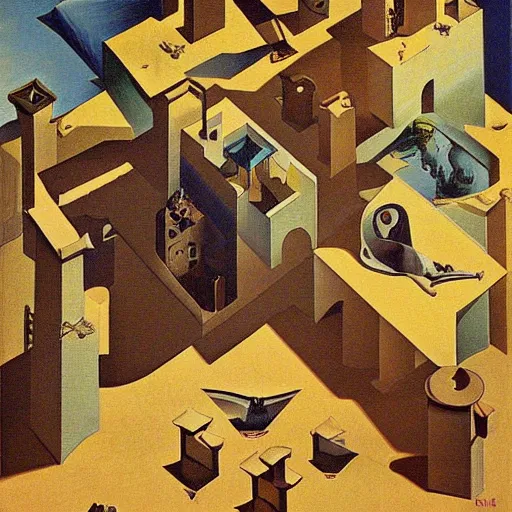 Image similar to isometric art by salvador dali