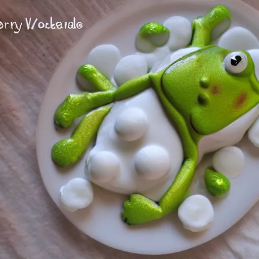 Prompt: yogurt covered frog