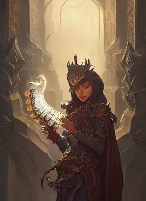 Image similar to level 1 4 owl wizard, d & d, fantasy, intricate, elegant, highly detailed, digital painting, artstation, concept art, matte, sharp focus, illustration, hearthstone, art by artgerm and greg rutkowski and alphonse mucha