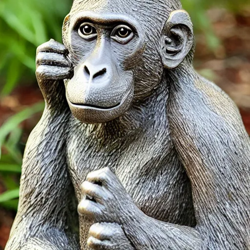 Prompt: monkey sculpture by Jesse Berlin