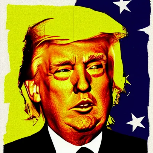 Prompt: Fernando Donald Trump In the artstyle of Andy Warhol