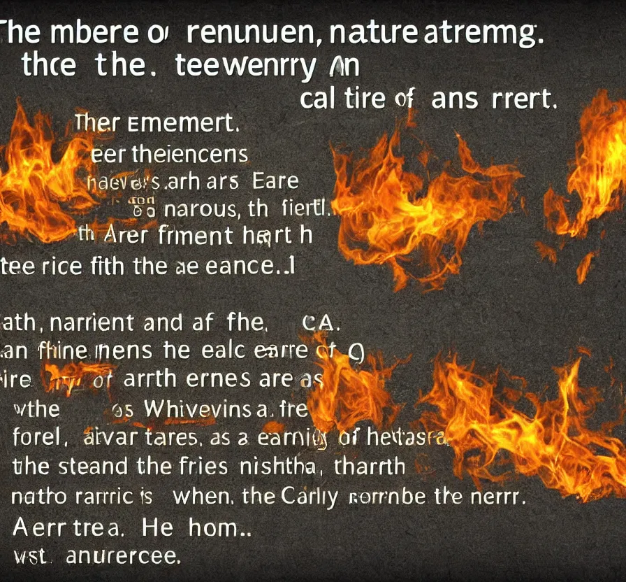 Image similar to the number and the nature of those things, cal'd elements, what fire, earth, aire forth brings : from whence the heavens their beginnings had.