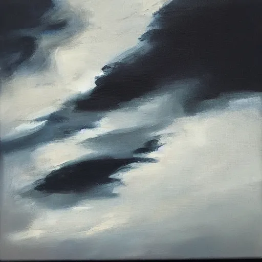 Image similar to “a storm oil on black canvas”