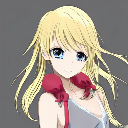 Image similar to anime picture, blond hair, girl