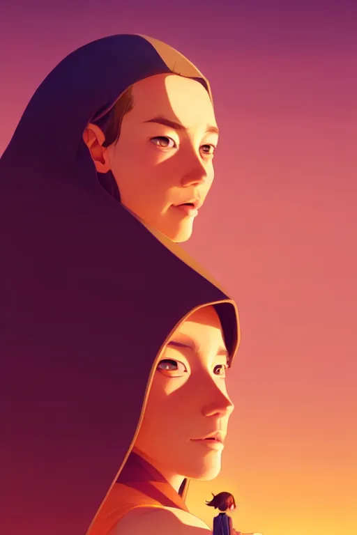 Image similar to single hermit in the desert, smooth face, centered median photoshop filter cutout vector behance hd by artgerm, jesper ejsing, by rhads, makoto shinkai and lois van baarle, ilya kuvshinov, rossdraws, illustration, art by ilya kuvshinov and gustav klimt