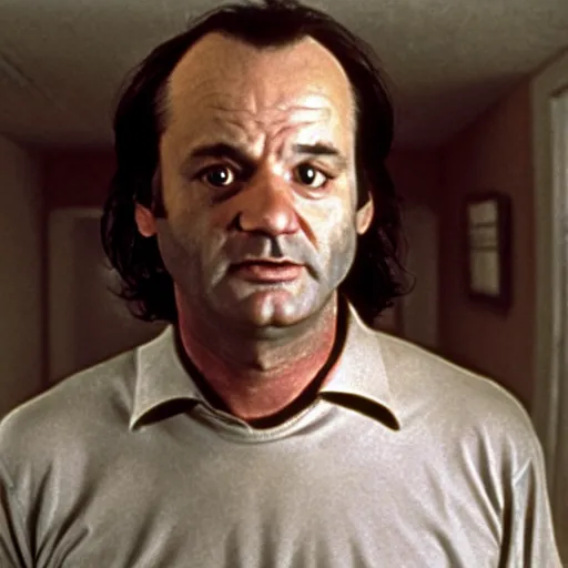 Prompt: bill murray plays jack torrance in the shining, movie still, promotional shot