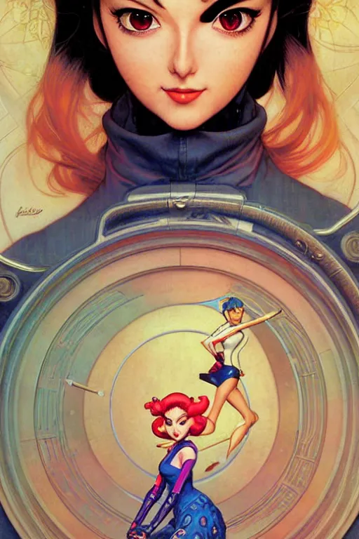 Image similar to retro racer princess peach as aeon flux profile picture by Margaret Keane, dynamic pose, intricate, futuristic, fantasy, elegant, by Stanley Artgerm Lau, greg rutkowski, thomas kindkade, alphonse mucha, loish, norman Rockwell,