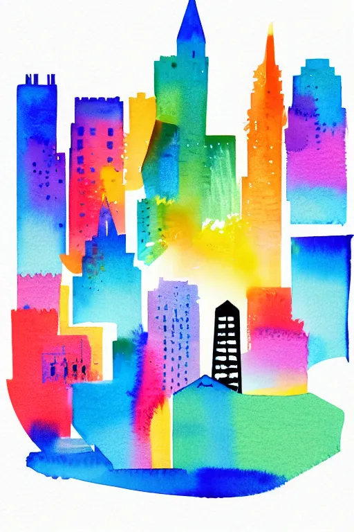 Image similar to minimalist watercolor art of san francisco, illustration, vector art