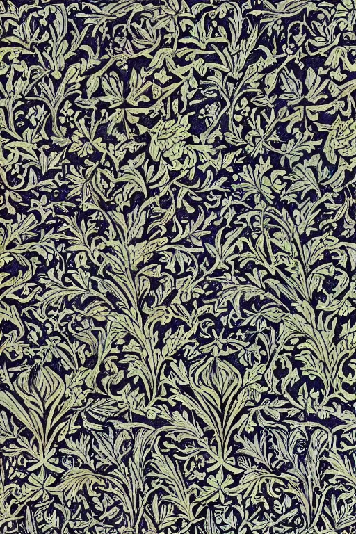 Image similar to pattern by william morris, illustration