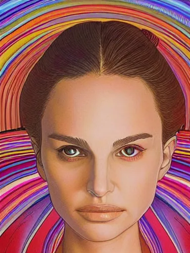 Prompt: a beautiful painting of natalie portman by jean giraud moebius and by studio ghibli, award winning painting, hyperdetailed, detailed