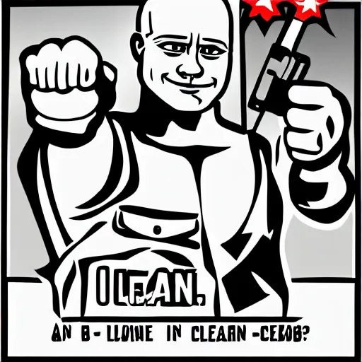 Prompt: Mr. Clean in the style of a soviet propaganda