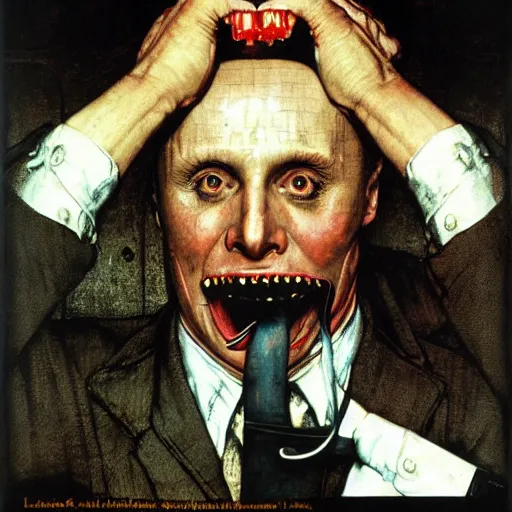 Image similar to hannibal lecter by norman rockwell