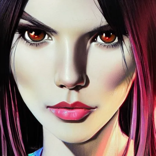 Image similar to victoria justice. underground box office hit, fantasy and seventies italian horror movie, unreal engine, intricate, ultra detailed 8 k, ambient occlusion, best, cool, extremely beautiful and aesthetic shape of face and neck, art by hiroaki samura and ilya kuvshinov and rossdraws andy warhol