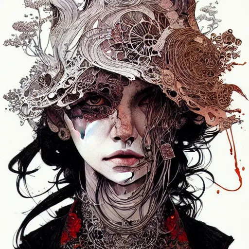 Prompt: portrait painted in ian mcque style drawn by vania zouravliov and takato yamamoto, inspired by voodo, intricate acrylic gouache painting, high detail, sharp high detail, artstation