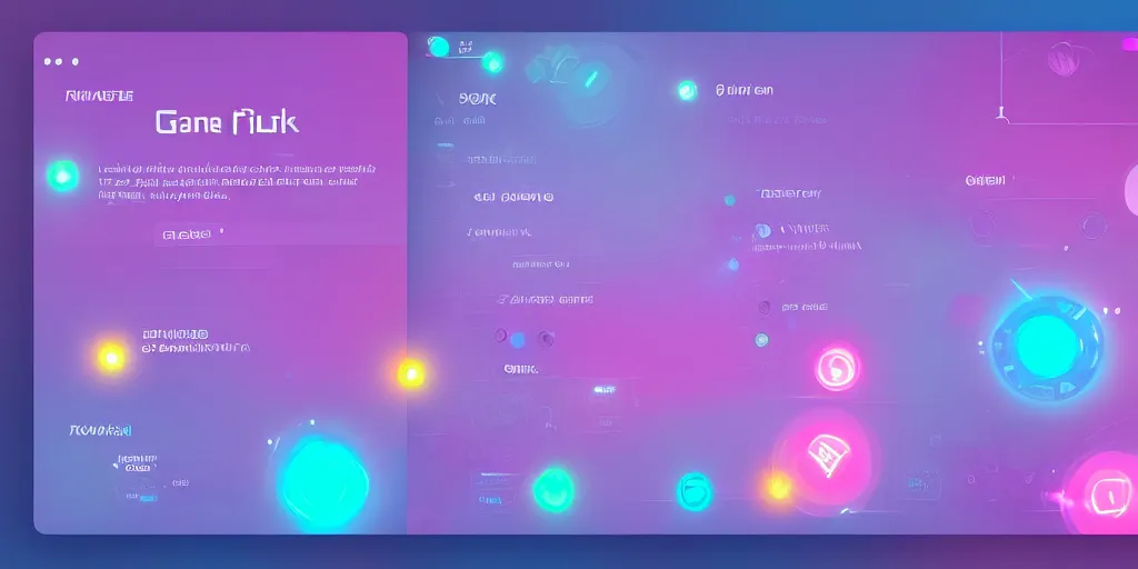 Image similar to futuristic game UI , pastel bright color, blue and pink, cute icons, elite dangerous interface, HUD