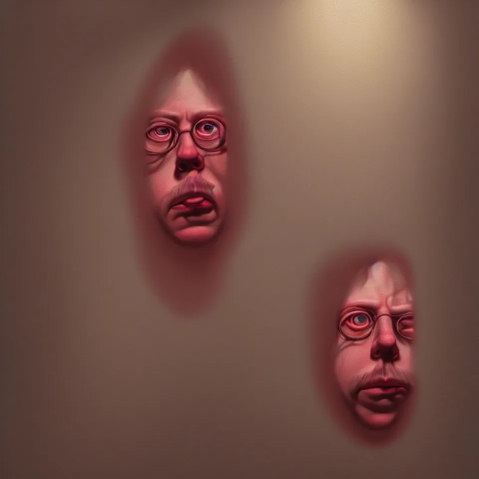 Image similar to sad and lonely psychedelic todd solondz crying alone in an empty appartment, diffuse lighting, fantasy, intricate, elegant, highly detailed, lifelike, photorealistic, digital painting, artstation, illustration, concept art, smooth, sharp focus, art by francis bacon