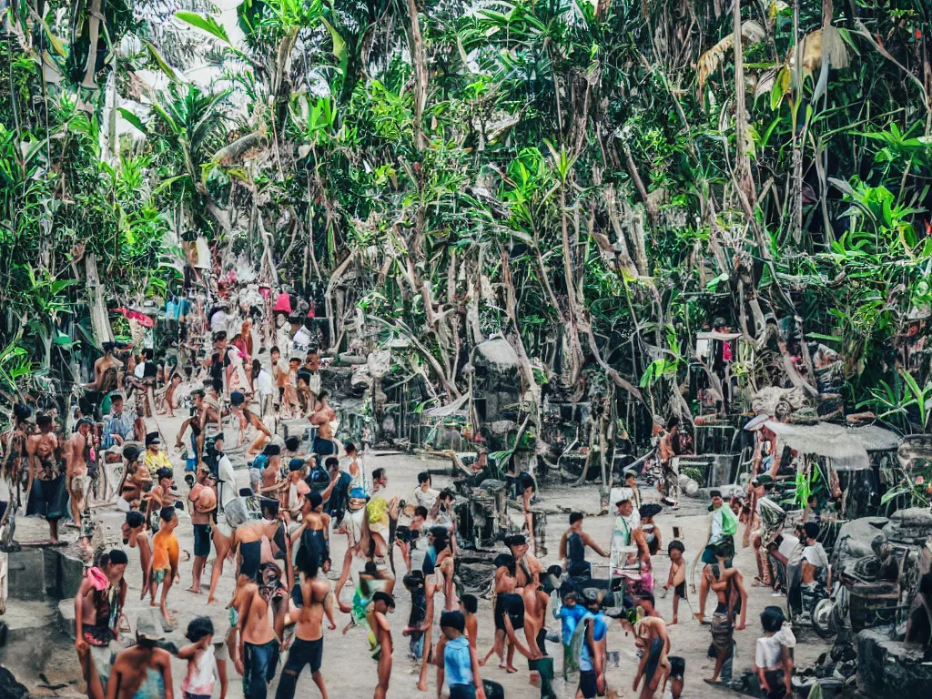 Image similar to a photo of futuristic bali island in the year 2 0 5 0, perfect faces, 5 0 mm, award winning photography