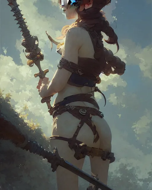 Prompt: cute girl, whitesmith, huge intricate hammer, weapon, mechanical parts, digital painting by krenz cushart, ilya kuvshinov, akihiko yoshida, greg rutkowski, karl spitzweg. sharp focus, highly detailed, intricate background