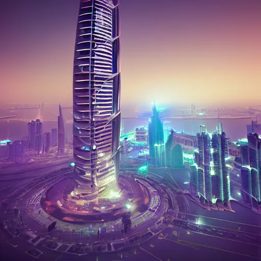 Image similar to gta : dubai, by beeple