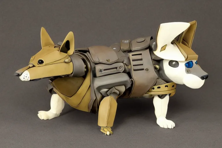 Image similar to heavily armoured mechanical corgi by studio ghibli