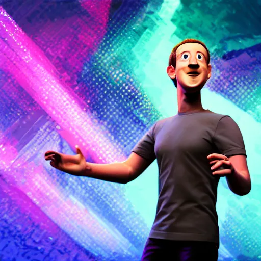 Prompt: mark zuckerberg dancing, pixar artstyle, trending on artstation, macro, highly intricate, vibrant, digital painting, portrait, hd, cinematic, dramatic, ultra detailed, illustration, concept art, unreal engine 5, 8 k, 4 k