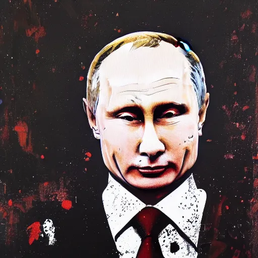 Image similar to a portrait of putin painted by ralph steadman, ultra 4 k